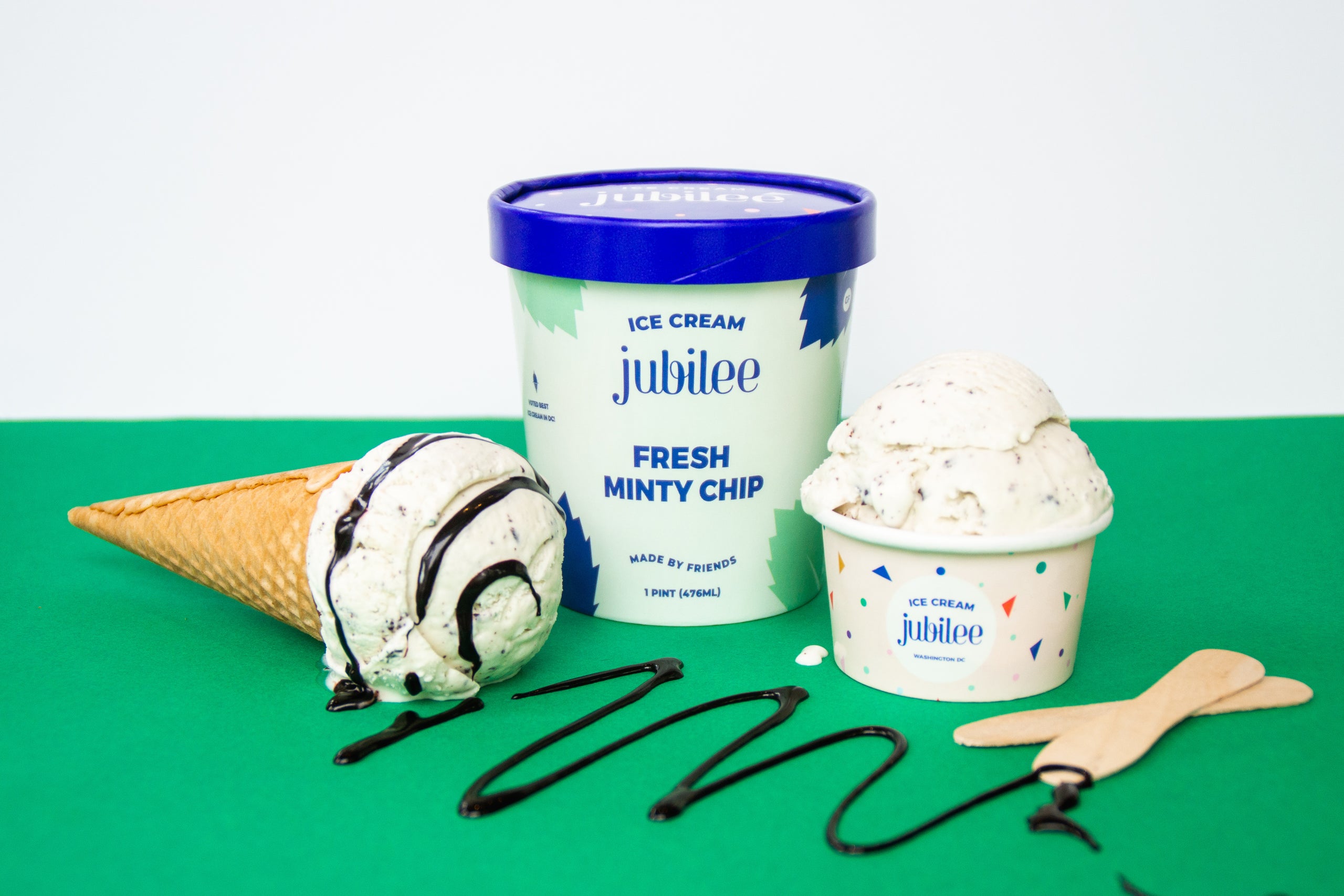 Fresh Minty Chip Ice Cream Jubilee